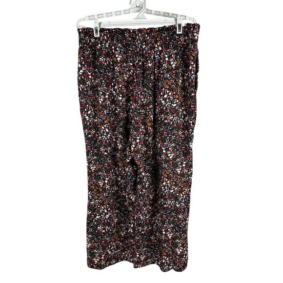 DR2 Floral Print Pants Womens Large Polyester Elastic Waist - Picture 2 of 5